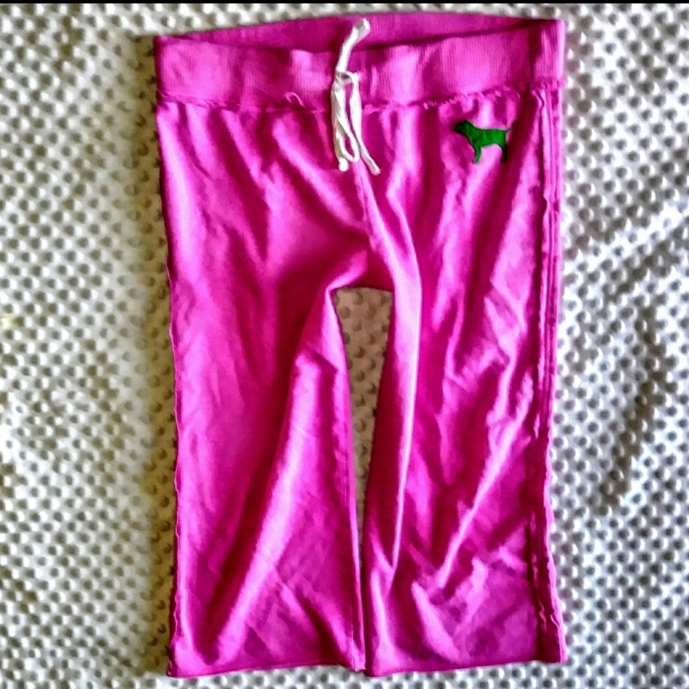 PINK by VS Pants Size M Lounge Jogger Crop EUC - Picture 2 of 7